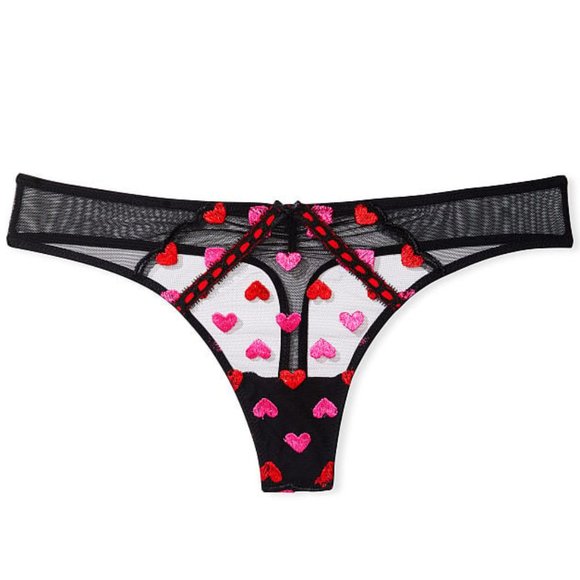Victoria's Secret Dream Angels Heart Embroidery Thong Panty - Picture 2 of 4